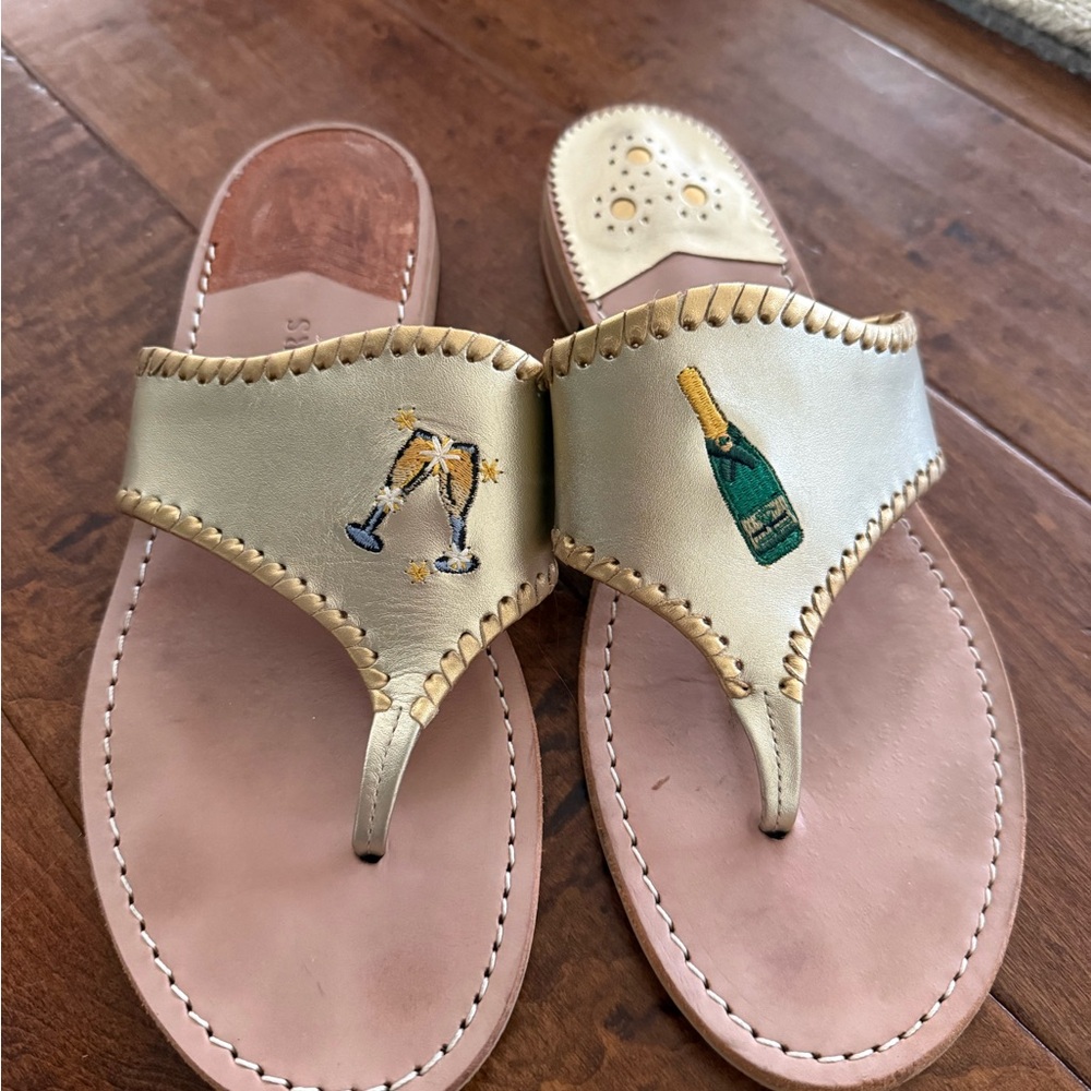 Gold Jack Roger’s champagne sandals